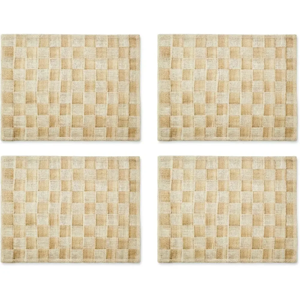 NEW Mackenzie-Childs Flax Sinamay Placemats 17in x13in Set of 4 - Picture 1 of 10